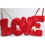 Beautiful Hanging Red LOVE Letters with Teddy Couple